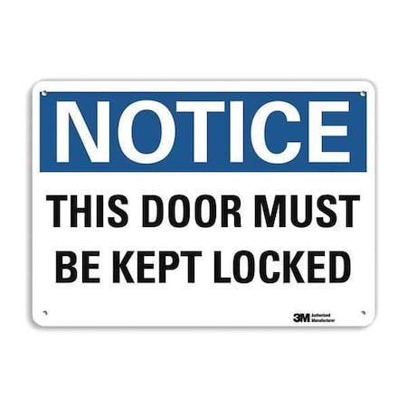 Notice Sign, 10 in H, 14 in W, Plastic, Horizontal Rectangle, English, U5-1553-NP_14X10