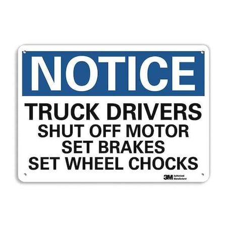 Notice Sign, 10 in H, 14 in W, Plastic, Horizontal Rectangle, English, U5-1581-NP_14X10