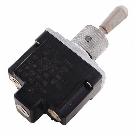 Toggle Switch, SPDT, 3 Connections, Momentary On/Maintained Off/Momentary On, 1/2 hp, 10A at 277V AC