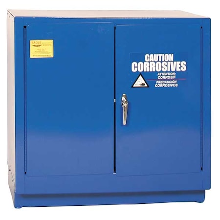 Hazardous Material Storage Cabinet, 22 gal, 1 Shelves, Steel, 35 in W x 35 in H x 22 in D, Blue