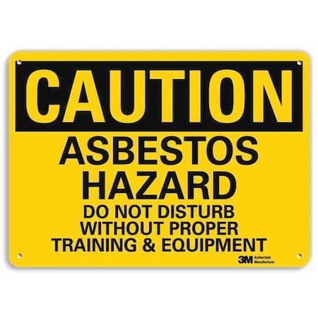 Caution Sign, 10 in H, 14 in W, Plastic, Horizontal Rectangle, English, U4-1060-NP_14X10