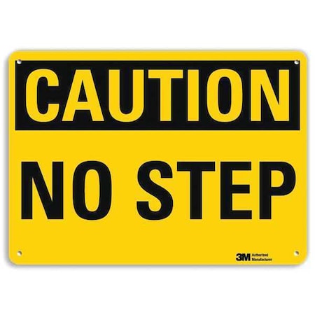 Caution Sign, 10 in H, 14 in W, Plastic, Horizontal Rectangle, English, U4-1553-NP_14X10