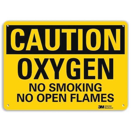 Caution Sign, 10" H, 14 in W, Plastic, Horizontal Rectangle, English, U4-1583-NP_14X10
