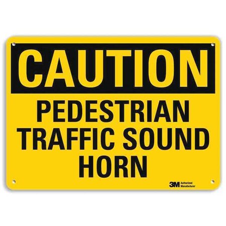 Caution Sign, 10 in H, 14 in W, Plastic, Horizontal Rectangle, English, U4-1584-NP_14X10