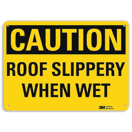 Caution Sign, 10 in H, 14 in W, Plastic, Horizontal Rectangle, English, U4-1635-NP_14X10