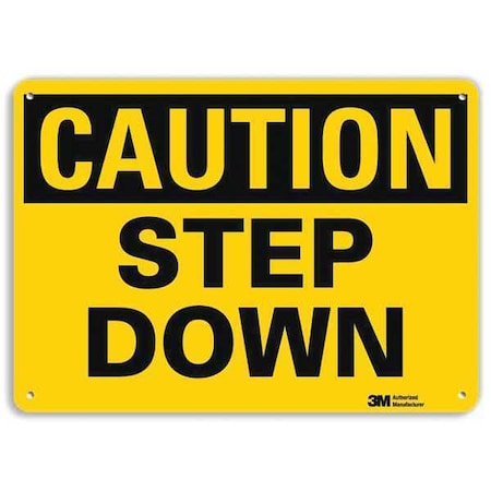 Caution Sign, 10 in H, 14 in W, Plastic, Horizontal Rectangle, English, U4-1688-NP_14X10