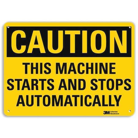Caution Sign, 10 in Height, 14 in Width, Plastic, Horizontal Rectangle, English