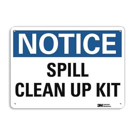 Notice, SpillClean Up Kit, 7 in x 10 in, Vertical Rectangle, Plastic, U5-1527-NP_10X7