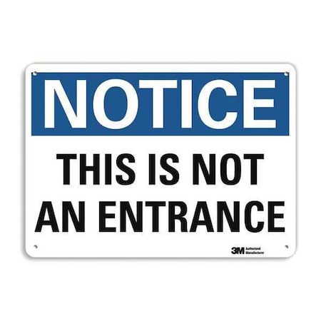 Entrance Sign, 7 in H, 10 in W, Plastic, Vertical Rectangle, English, U5-1566-NP_10X7