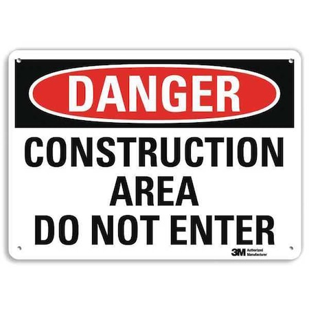 Danger Sign, 7 in Height, 10 in Width, Plastic, Vertical Rectangle, English
