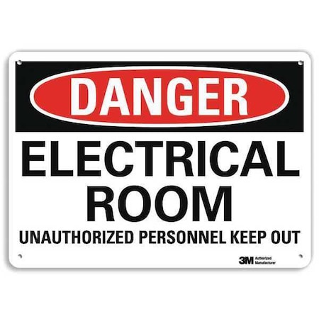 Plastic Danger Sign,4 Holes,10"x7", U3-1411-NP_10X7