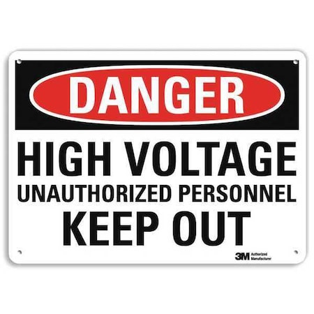 Plastic Danger Sign,4 Holes,10"x7", U1-1022-NP_10X7