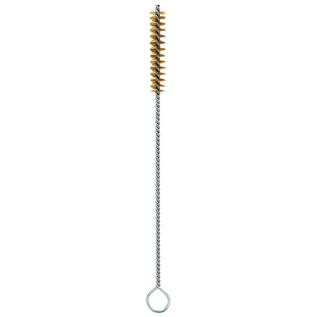 Tube and Pipe Brush, 16 in L Handle, 2 in L Brush, Tan, Brass, 18 in L Overall, 12 PK