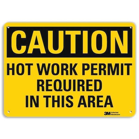 Caution Sign, 7 in H, 10 in W, Plastic, Vertical Rectangle, English, U4-1434-NP_10X7