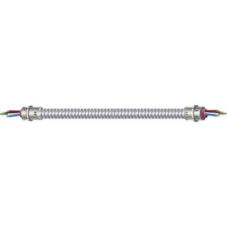 Metal Clad Building Cable, MC, 14 AWG, 4C with Ground C, Silver, Steel, Solid, 600V AC, 6 ft