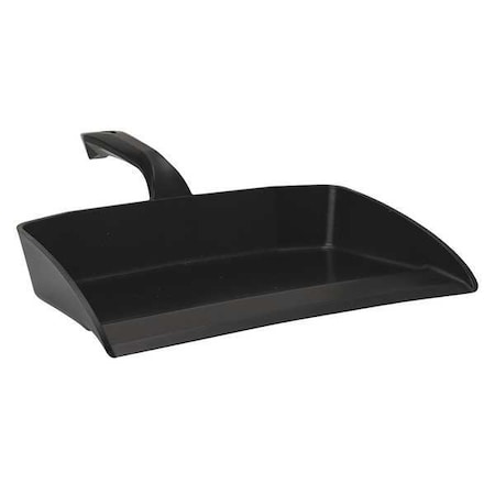 Hand Held Dust Pan, Black, Polypropylene, Overall Width: 13"