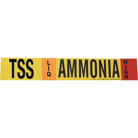 Ammonia Pipe Marker,TSS,3 to 5In