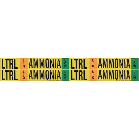 Ammonia Pipe Mrker,LTRL,1 to 2-1/2In,PK4