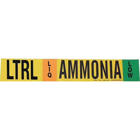 Ammonia Pipe Marker,LTRL,3 to 5In