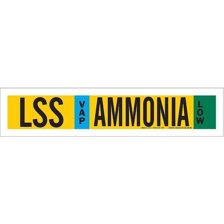 Ammonia Pipe Marker,LSS,3 to 5In