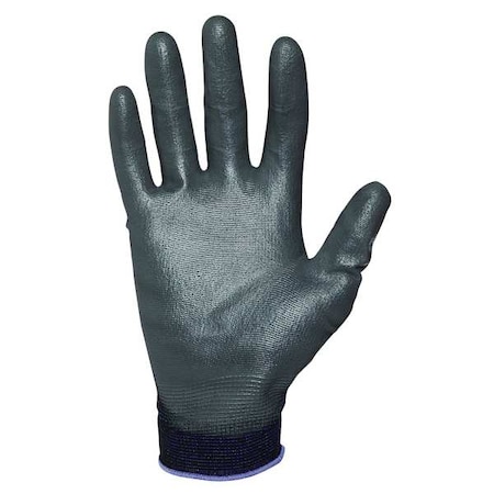 Coated Gloves, Polyurethane, Smooth, Palm, 3 Abrasion Level, Black, XL (9) 1 PR