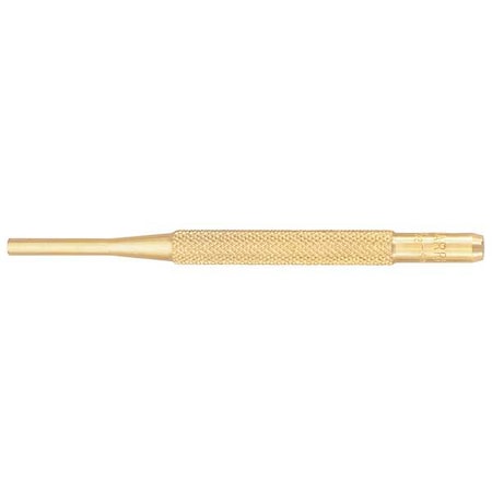 Brass Drive Pin Punch,5/32 In Tip,4 In L