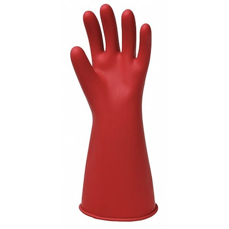 Electrical-Insulating Gloves, 500V AC, 750V DC, Rubber, 14" Length, Red, Size 9