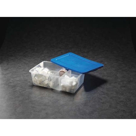 Stackable Storage Tote W/ Lid, 2 gal, 13 in L x 7-7/8 in W x 4-1/2 in H, Clear, Polypropylene, 5 PK