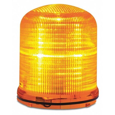 Warning Light, Amber, LED, 12 to 24V AC/DC, 120 to 240V AC, 85, 120 FPM, 3 29/32 in Dia.