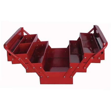 WESTWARD Cantilever Tool Box, Steel, Red, 17 in W x 8 in D x 8-1/4 in H