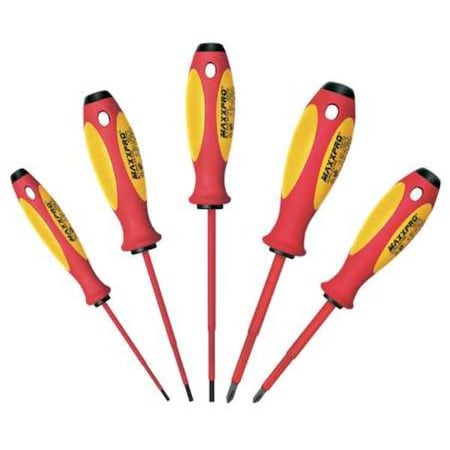 Insulated Screwdriver Set,Slotted/Phillips,5 pcs