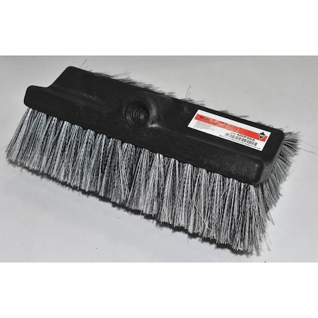 4 in W Bench Brush, 10 in L Handle, 10 in L Brush, Gray, Plastic, 10 in L Overall