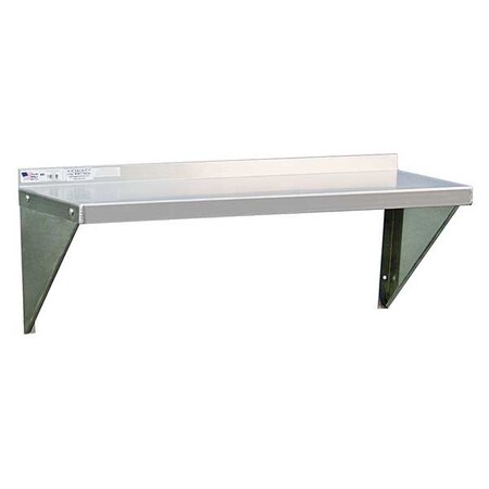 Aluminum Wall Shelf, 12"D x 48"W x 13-1/4"H, Silver