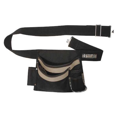 Tool Pouch, Tool Belt, Black, Polyester, 5 Pockets