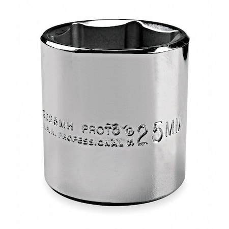 1/2 in Drive, 9/16" Hex SAE Socket, 6 Points,  Steel, Chrome, 9/16 in