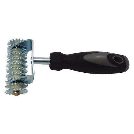 Carpet Seam Roller, 7" Length, Star Roller, Steel, 3-1/2" Roller Width, DuraSoft Handle