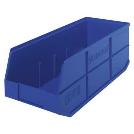 Shelf Storage Bin, Polypropylene, Blue, 7 in H, 8 1/4 in W, 20 1/2 in L