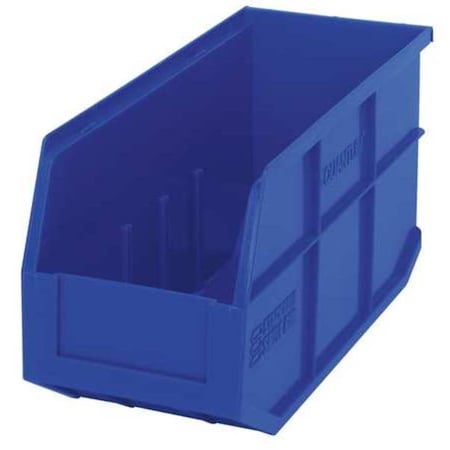 Shelf Storage Bin, Polypropylene, Blue, 7 in H, 6 in W, 14 in L