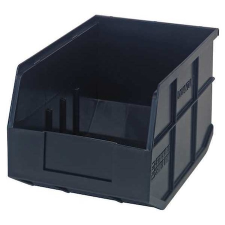 Shelf Storage Bin, Polypropylene, Black, 7 in H, 8 1/4 in W, 12 in L