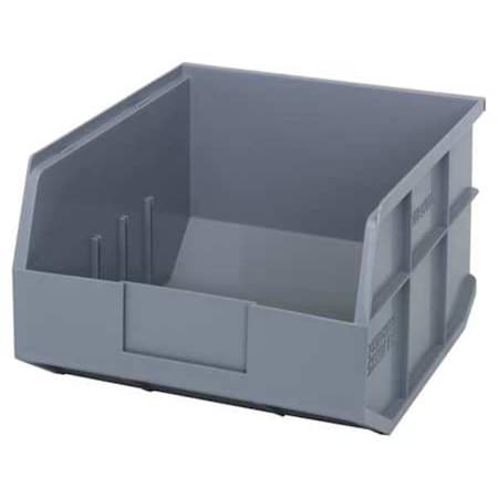 Shelf Storage Bin, Polypropylene, Gray, 7 in H, 11 in W, 12 in L