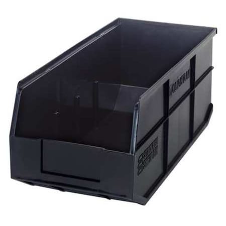 Shelf Storage Bin, Polypropylene, Black, 7 in H, 8 1/4 in W, 18 in L