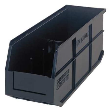 Shelf Storage Bin, Polypropylene, Black, 7 in H, 6 in W, 18 in L