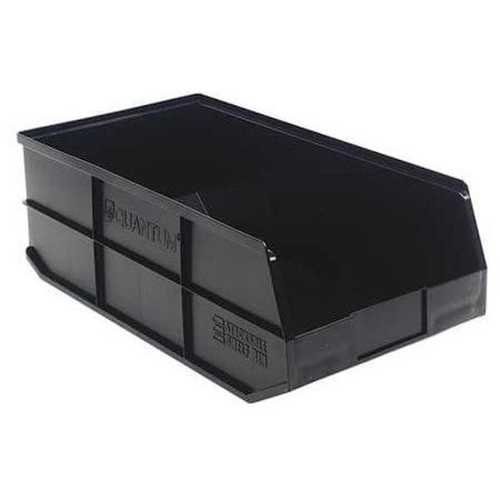 Shelf Storage Bin, Polypropylene, Black, 7 in H, 11 in W, 20 1/2 in L