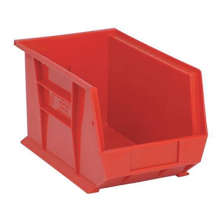 Hang & Stack Storage Bin, Polypropylene, Red, 8 in H, 8 1/4 in W, 13 5/8 in L