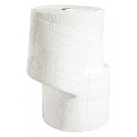 Sorbent Roll, 54 gal, 15 in x 150 ft, Oil, White, Polypropylene