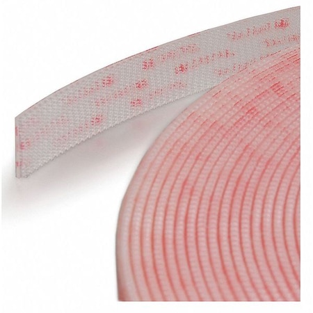 Reclosable Fastener, VHB Acrylic Adhesive, 150 ft, 1/2 in W, Clear