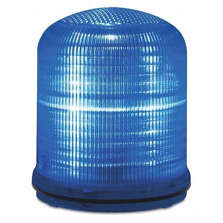 Warning Light, Blue, LED, 12 to 24V AC/DC, 120 to 240V AC, 85, 120 FPM, 3 29/32 in Dia.