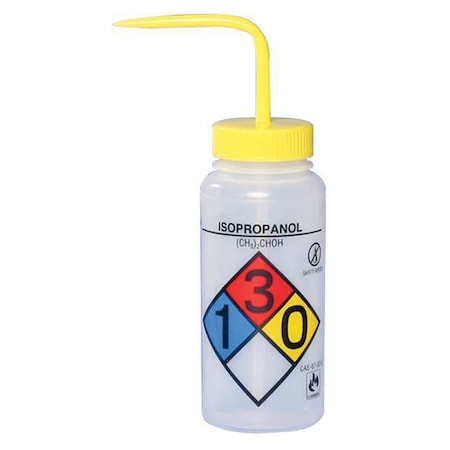 Yellow Wash Bottle 16 oz., PK4