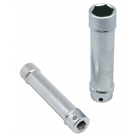 1/2 in Drive, 19mm Metric Socket, 6 Points,  Steel, Zinc Plated, 19 mm
