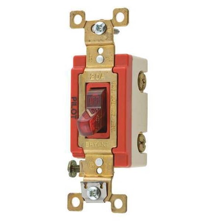 Pilot Light Wall Switch,Red,3-Way Type